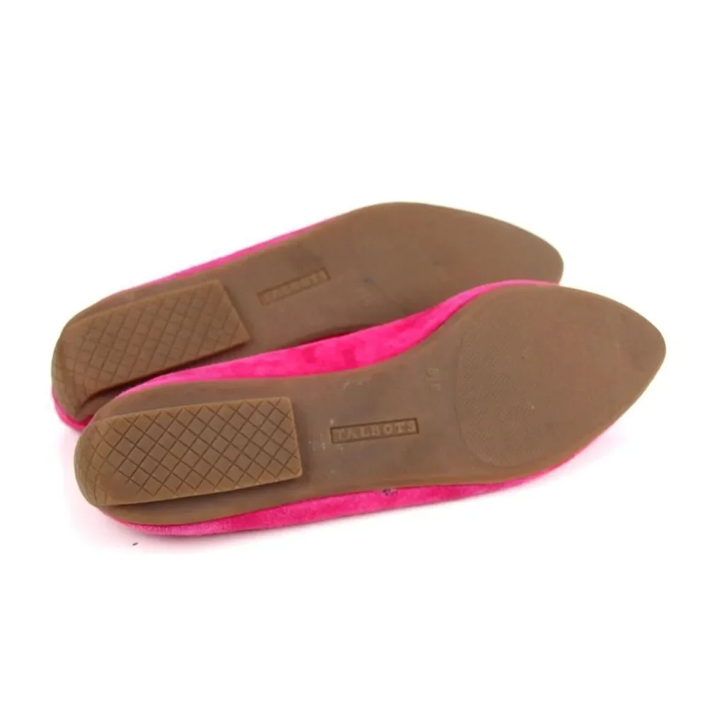 Talbots FUCHSIA GENUINE LEATHER SUEDE LOAFER FLATS POINTED TOE SHOES Sz 8.5